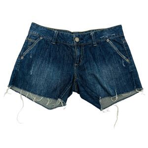 American Eagle‎ Women's Denim Dark Wash Cut Off Shorty Shorts Size 2
